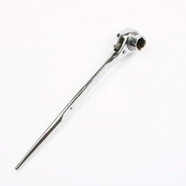 TOOLSTAR Podger Wrench 19x24mm Hex Scaffolding Ratchet Wrench Ratchet Wrench Tool for Household Garage Workshop (Silver)