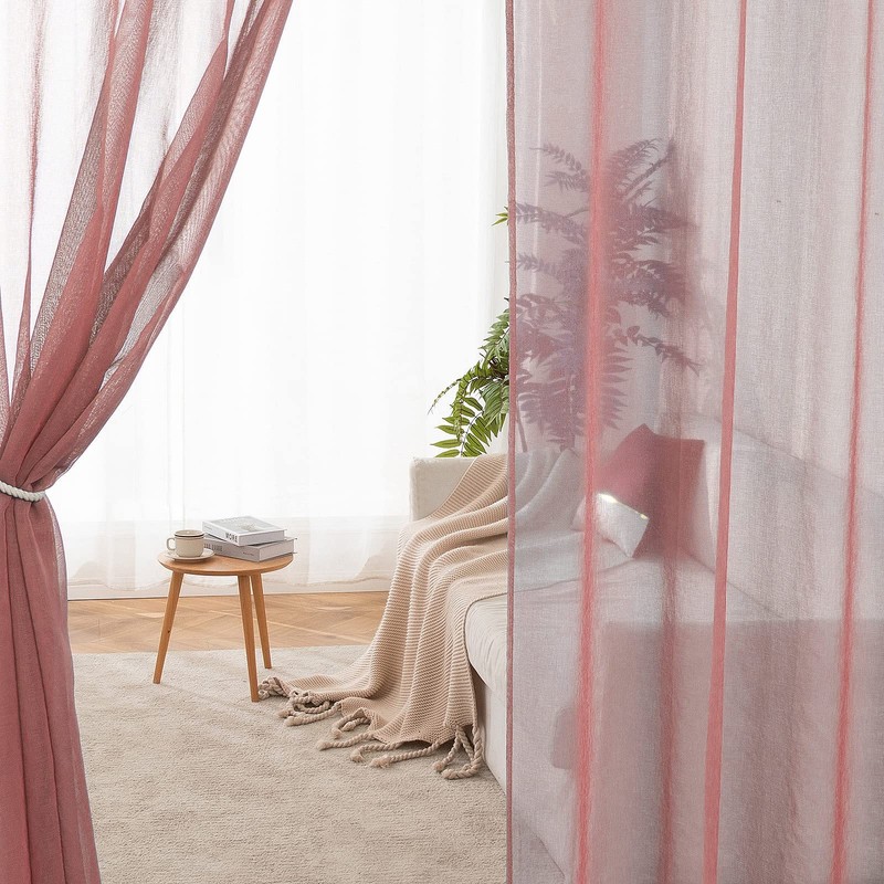 MIULEE 2 Panels Sheer Window Curtains Elegant Window Voile Panels