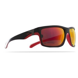 Trespass Drop, Black/Red, Polarisierte Verspiegelte Sunglasses with UV Protection & Stofftasche, Kategorie 3 Gläser, Black