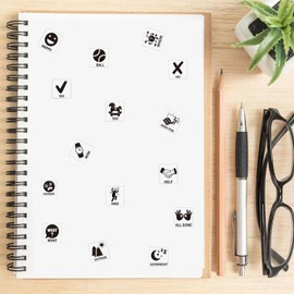 BOSKEY Pet Training Button Stickers, Creative DIY, Dog Emotional Expression Stickers, Let Your pet say What it Wants to do, Dog Stickers with 25 Actions (Buttons not Included) (50)