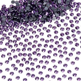 4320Pcs SS10 Purple Hotfix Rhinestones Crystal Glass Diamonds for Clothes Fabric Shirts Tumblers Bling Decoration Flatback Round (2.8MM Bulk)