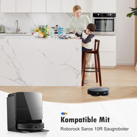 24 Stück Zubehör für Roborock Saros 10R Saugroboter, 2 Hauptbürste, 6 Staubbeutel, 6 Wischpads, 4 HEPA Filter, 4 Seitenbürsten, 1 Reinigungsbürste, 1 Schraubendreher