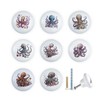 JamJam 1.5" 8PCS Octopus with Flower Cute Unique Under The