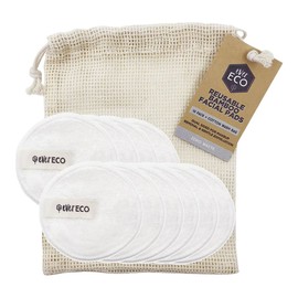 Ever Eco Reusable Bamboo Facial Pads, 10 Pack + Cotton Wash Bag