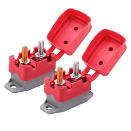 Ampper DC 12V - 24V Automatic Reset Circuit Breaker with Cover Stud Bolt for Automotive and More (45A, 2Pcs)