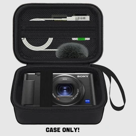 HESPLUS Camera Case for Sony ZV-1/ ZV-1F/ ZV-1 II Digital Camera for Content Creators and Vloggers, Camera Protective Box Hard Travel Storage Bag, Mesh Pocket fits Cable, Batteries, SD Card, Black