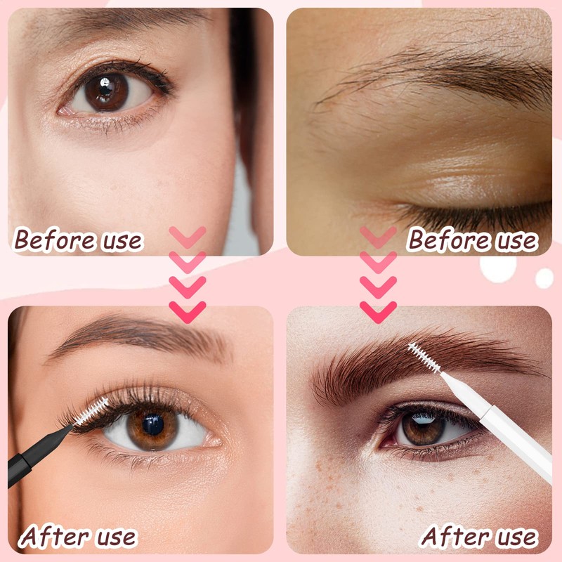 Pack of 100 Micro Eyebrow Brushes, Portable Eyelash Comb Brush