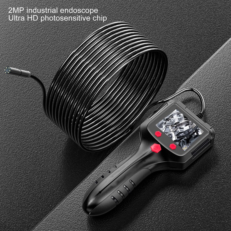 Industrial Endoscope Cam Handheld Inspection Borescope 2.4in LCD Screen 8mm