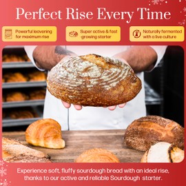 Gluten Free Sourdough Starter - 100+ Year Old Dehydrated Heirloom Style Sourdough Starter Kit for Sourdough Bread, Pizza, Buns, Pancakes, Muffins | Easy to Use | Beginner Friendly