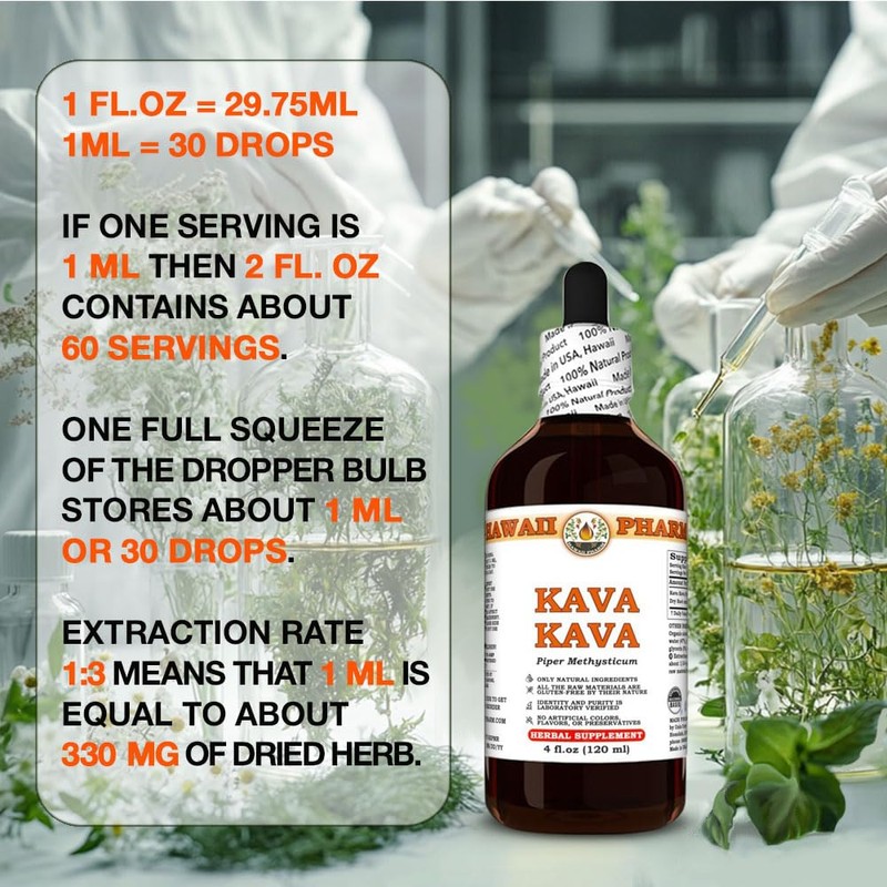 Kava Kava Root (Piper Methysticum) Dry Root Tincture, Made in