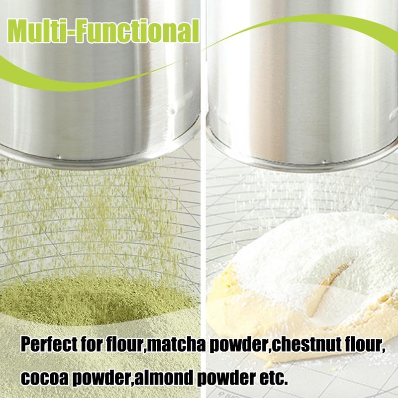 Flour Sifter for Baking,Thickened Premium Stainless Steel Flour Sifter with