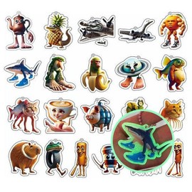 Italian Brainlot Glow-in-the-Dark Keyring Random 3-Pack Figure Goods Character Meme Random Pack Tungtungtungsahuru Tralareo / 이탈리안 브레인롯 야광 키링 열쇠고리 랜덤 3개입 피규어 굿즈 캐릭터 밈 랜덤팩 퉁퉁퉁사후르 트랄라레오