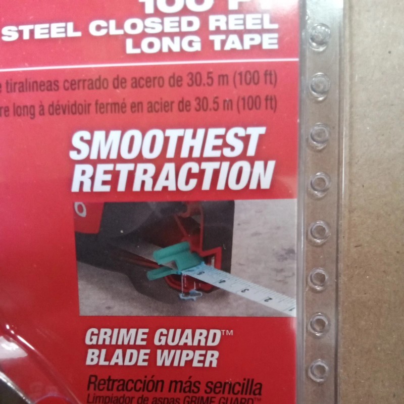 Milwaukee 100ft. Closed Reel Long Tape Measure Tool Nylon Steel