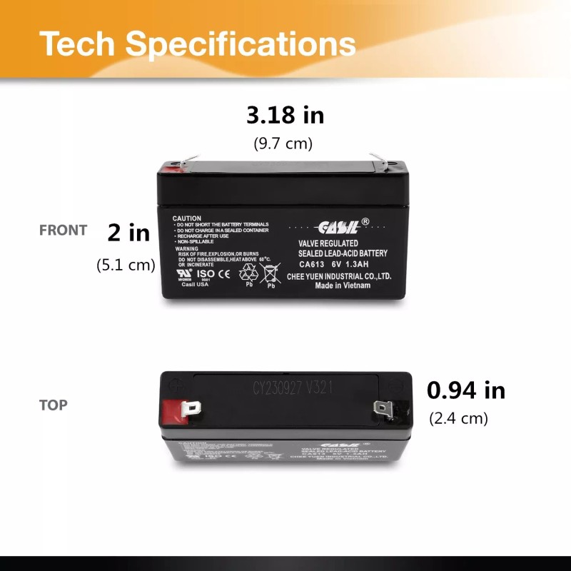 No Brand 2 Pack Casil 6v 1.3ah BCI International 3100