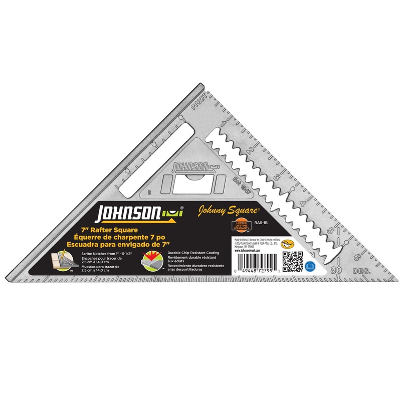 Johnson Level & Tool RAS-1B Johnny Square Professional Aluminum Rafter,