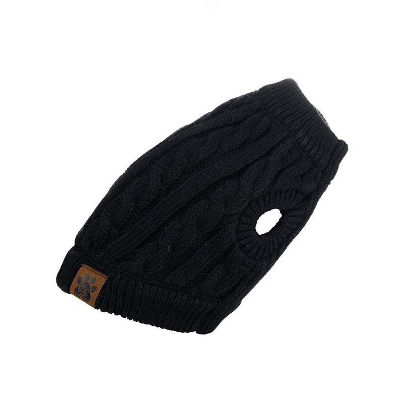 C.C Pet Solid Ribbed Cable Knit Pullover Winter Clothes Dog