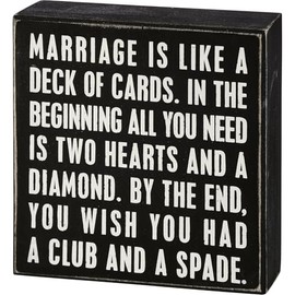 Primitives by Kathy 19526 Classic Box Sign, 6" x 6.5", Marriage Is Like, Neutral
