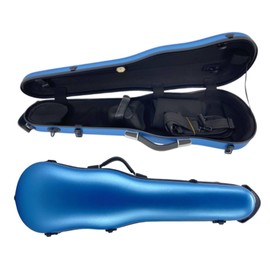 WUQIMUSC Violin Case 4/4 full size hard case Strong Carbon fiber Anti-Scratch Shaped Flight case Backpackable,Built-in Hygrometer Lightweight Travel violin case, 1.54kg, Blue