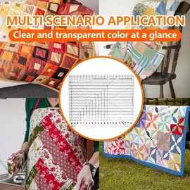 Premium Slotted Acrylic Quilting Ruler Template - 17.75" x 22" Extra-Large Non-Slip Design for Precision Sewing, Crafting & DIY Projects‌