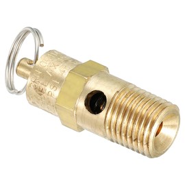 PATIKIL 1/4 Male NPT Safety Valve 1 Pack Pressure Release Valve Air Release Valve for Air Compressor 125 PSI Set Pressure
