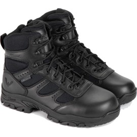 Thorogood Unisex Deuce 6" Waterproof Side-Zip Black Tactical Boots with Full-Grain Leather, Soft Toe, and Slip-Resistant Outsole, BBP and EH Rated, Black - 10 W