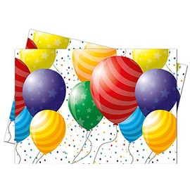 Procos- Kunststoff-Tischdecke 120 x 180 cm, Balloons Celebration, mehrfarbig, PR86878
