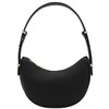Small Crescent Smooth PU Leather Armpit Shoulder Bag (Black)