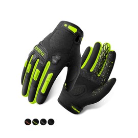 INBIKE Wear Resistant Breathable MTB Gloves Touchscreen Motorcycle Gloves with EVA Palm Pads & TPR Finger Pads Green Small