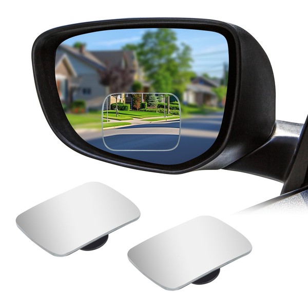 UHANBUT Square Car Blind Spot Mirror, Adjustable Frameless HD Convex