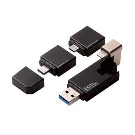 Logitech LMF-LGU3A016GBK Lightning USB Memory, 16GB MicroB/Type C Converter Adapter Included, Easy Backup