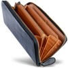 GRACIA Men's Genuine Bridle Leather Round Zip-around Long Wallet, Large