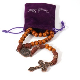 Nazareth Store St Michael Paracord Rosary Beads Rugged Rosary Necklace Strong Corded Catholic Pardon Crucifix, Large, Paracord, Zinc, No Gemstone