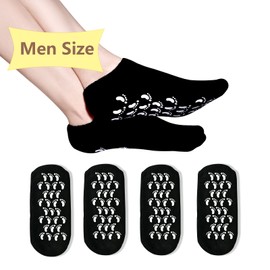 Pnrskter Moisturizing Socks, Gel Socks Soft Moisturizing Gel Socks, Gel Spa Socks for Repairing and Softening Dry Cracked Feet Skins (Men Size(Black))