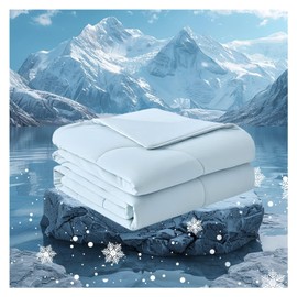Cooling Comforter King Size for Hot Sleepers, Ice Feeling Summer Cool Blanket, Blue Ice Blanket for King Size Bed, Breathable Soft Lightweight Silk Smooth(Blue1,Queen(90"*90"))