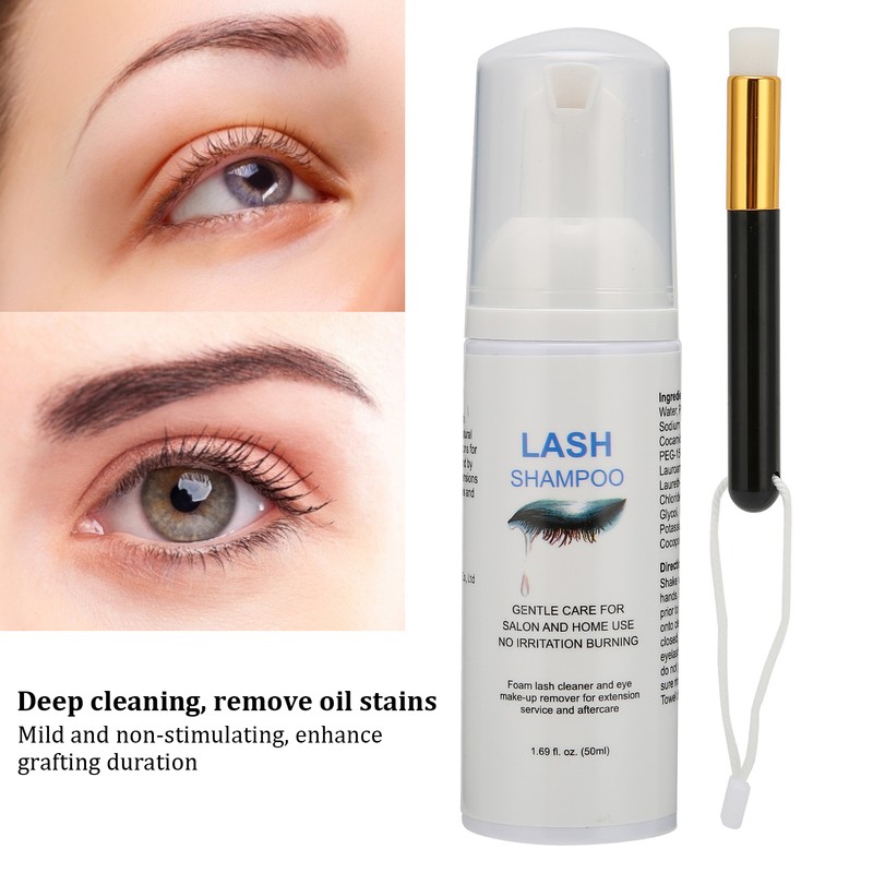 50ml Eyelash Shampoo Mild False Eyelash Grafting Extension Shampoo Cleaning