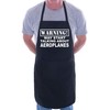 Print4U Warning May Talk About Aeroplanes Funny BBQ Novelty Cooking