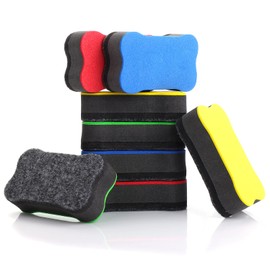 cobee Magnetic Whiteboard Eraser, 8 Pcs Mini Dry Eraser with Thick Felt Pad Dry Erase Eraser for White Board Chalkboard Eraser for Kids Colorful Dry Wipe Eraser for Cleaning Drywipe Boards(7x4x1.9cm)