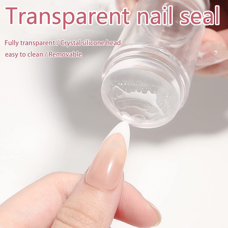 Double Sided Nail Art Stamper Clear Silicone Nail Stamper Jelly