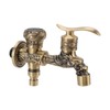 Water Tap 2 Handles 1 Hole Oil Rub Antique Dragon