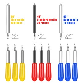 Dreamtop 40 Pieces 30/45/60 Degree Roland Cutting Blade Vinyl Plotter Blades Vinyl Cutter Plotter Cutting Blades Blades Lettering Replacement Blades for Explore Air/Air 2