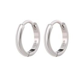 LUXSTAR Tiny Hoop Earrings, Ring, 925 Silver, Gold, Silver, 0.04 inch (1 mm), Binaural Set, Men's, Women's, Silver, No Gemstone