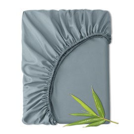 FreshCulture 100% Organic Viscose Derived from Bamboo Fitted Sheet Twin XL Size Only,16" Deep Pocket Cooling & Skin-Friendly, Silky Soft Bed Sheet for Hot Sleepers