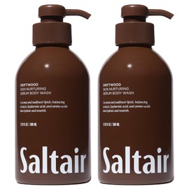Saltair Body Wash 2-Pack – Moisturizing Body Wash with Hyaluronic Acid & Amino Acids – Scented Shower Gel for Women and Men – Driftwood Scent, 2x 17oz – Vegan, Cruelty-Free, Paraben-Free