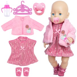 UOY Baby Born Clothing, Clothing Outfits for Baby Dolls, Doll Clothes, Doll Clothes Set, Doll Accessories (No Doll) (A6)