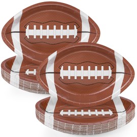 TURSTIN 50 Pieces Football Themed Disposable Paper Plates Football Party Supplies Food Serving Tray for Football Birthday Party Decorations Sports Game Day Serveware, 11.6 x 7.8 Inches