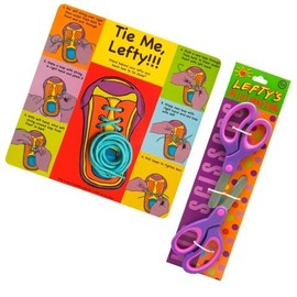 Left-Handed"Learn to Tie" + 2 Bonus Blue or Purple Left-Handed Scissors