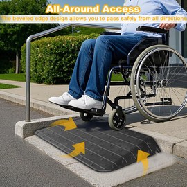 ELLUMIN 3.5" High Wheelchair Ramp Rubber Threshold Ramps for Wheelchairs for Home, 39,000 lbs Weight Capacity, Non-Slip Surface for Wheelchair,Strollers,Scooters Home Doorways Use