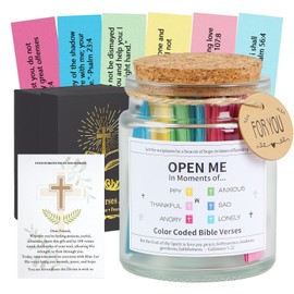 Tarro de versículo bíblico, regalos inspiradores para mujeres con 108 versículos bíblicos, cristiano para mujeres, regalos de graduación para su cumpleaños para mamá, suministros de estudio para todas