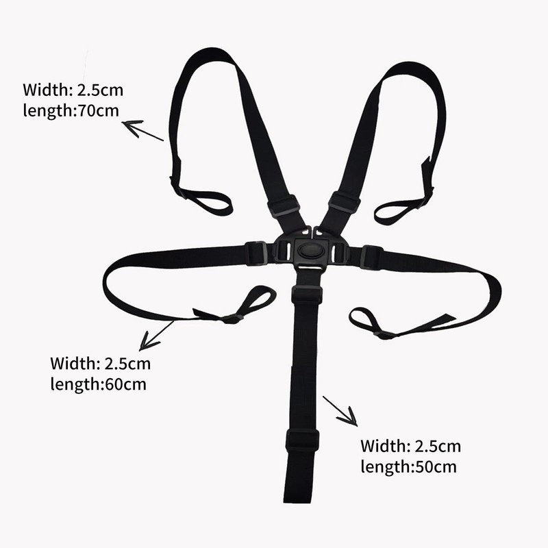 High Chair Seat Belts - Adjustable 5-Point Harness, Replacement Seat