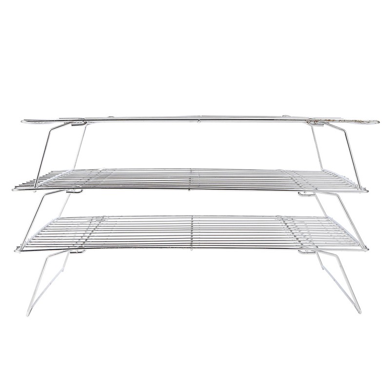 3‑Tier Cooling Rack Collapsible Folding Legs for Cookies Cakes Kitchen
